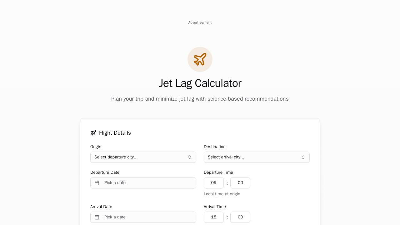 Jet Lag Calculator